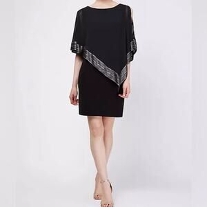 SL Fashions | Dresses | Tiered Rhinestone Capelet Dress Fig | Poshmark